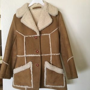 Suede, shearling, women’s jacket.